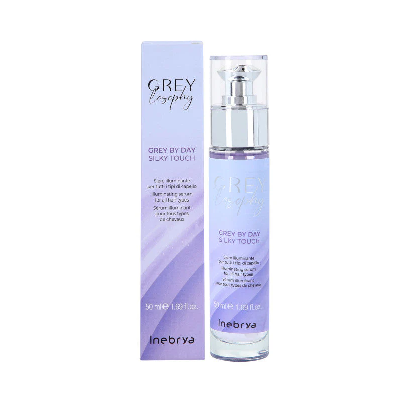 INEBRYA GREYLOSOPHY GREY BY DAY Rozświetlające serum do włosów siwych i rozjaśnianych 50 ml