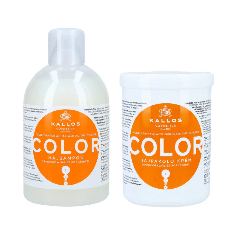 KALLOS KJMN Color zestaw do włosów farbowanych szampon 1000 ml + maska 1000 ml