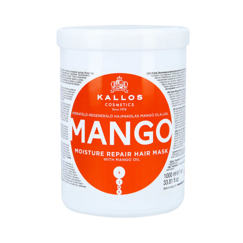 KALLOS KJMN Regenerująca maska do włosów z olejem mango 1000 ml