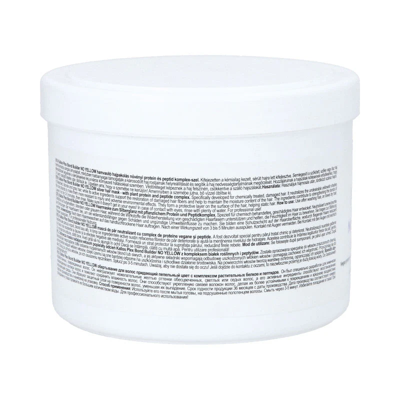 KALLOS PLEX NO YELLOW Maska do włosów blond z kompleksem protein roślinnych i peptydów 500 ml - Image 3