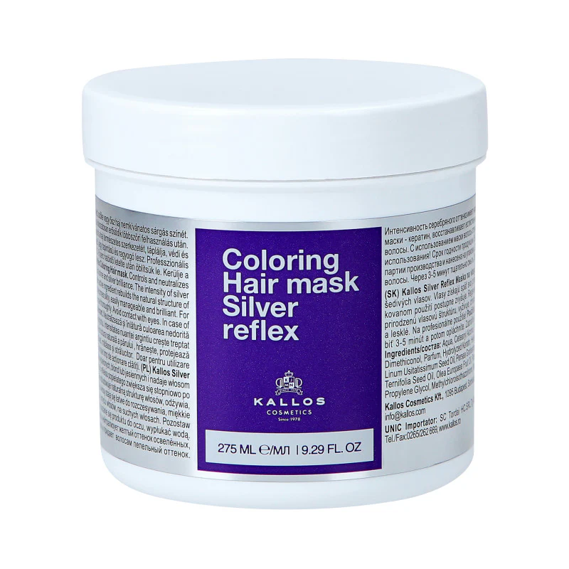 KALLOS SILVER REFLEX Maska neutralizująca odcień włosów 275 ml
