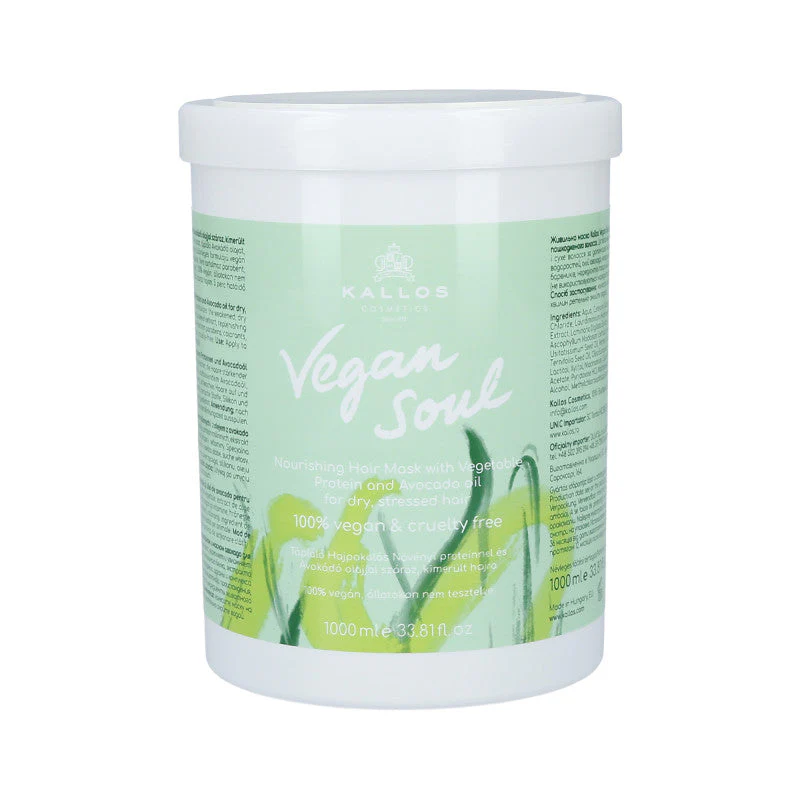 KALLOS VEGAN SOUL Nawilżająca maska do włosów suchych 1000 ml