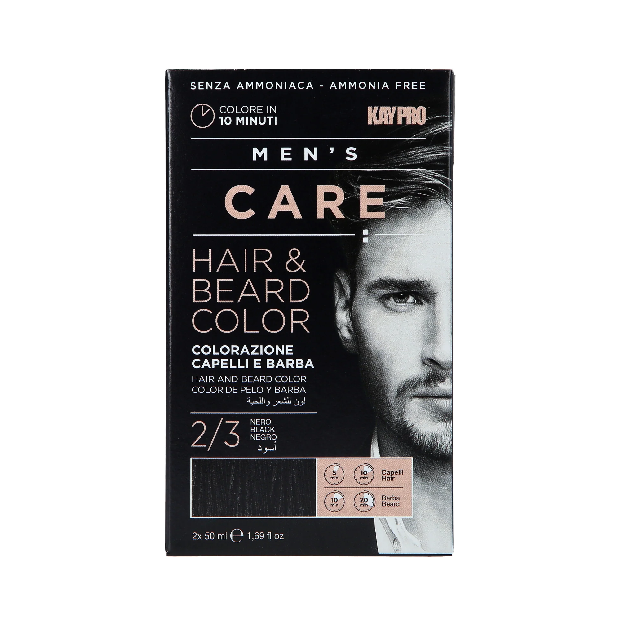 KAYPRO MEN’S CARE Odsiwiacz dla mężczyzn do włosów i zarostu 2/3 Czarny 2x50 ml
