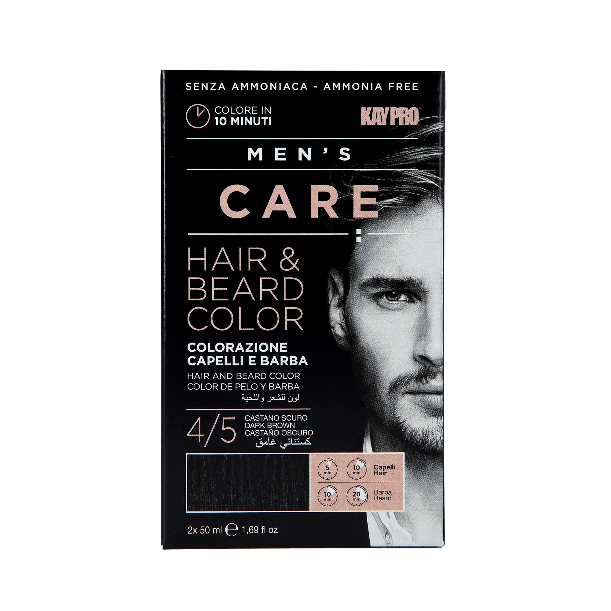 KAYPRO MEN’S CARE Odsiwiacz dla mężczyzn do włosów i zarostu 4/5 Ciemny brąz 2x50 ml