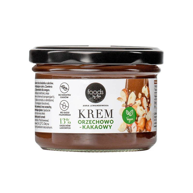 FOODS BY ANN Krem orzechowo-kakaowy 13% orzechów laskowych 220 g