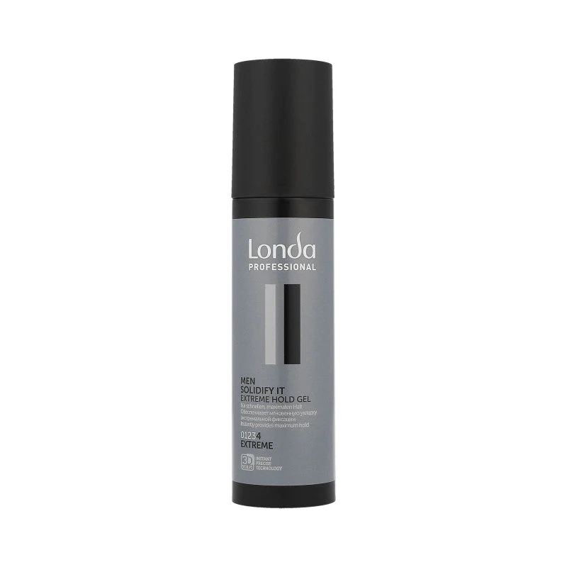 LONDA STYLING MEN Solidify It Extreme Żel do włosów o działaniu utrwalającym dla mężczyzn 100 ml