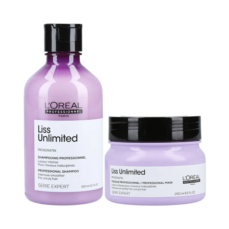 L’OREAL PROFESSIONNEL LISS UNLIMITED Wygładzający zestaw do włosów Szampon 300 ml + Maska 250 ml
