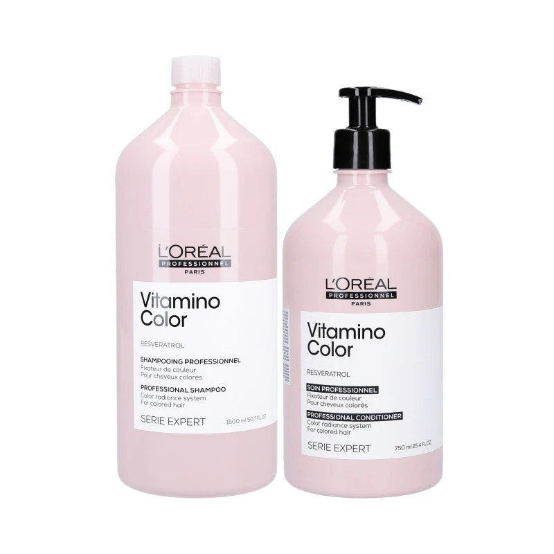 L’OREAL PROFESSIONNEL VITAMINO COLOR Zestaw do włosów farbowanych Szampon 1500 ml + Odżywka 750 ml