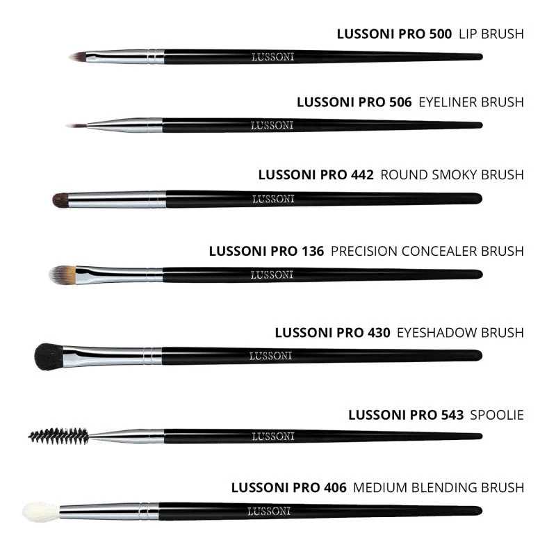 LUSSONI Eye Catching - Zestaw 7 profesjonalnych pędzli do makijażu - Image 2