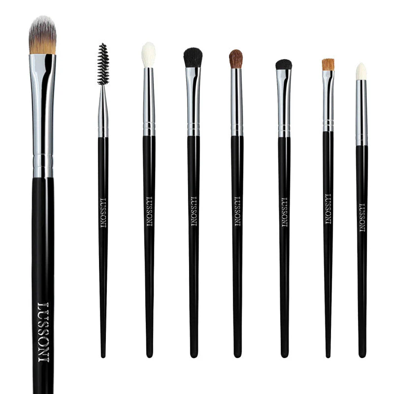 LUSSONI Smokey Eye - Zestaw 8 Profesjonalnych pędzli do makijażu