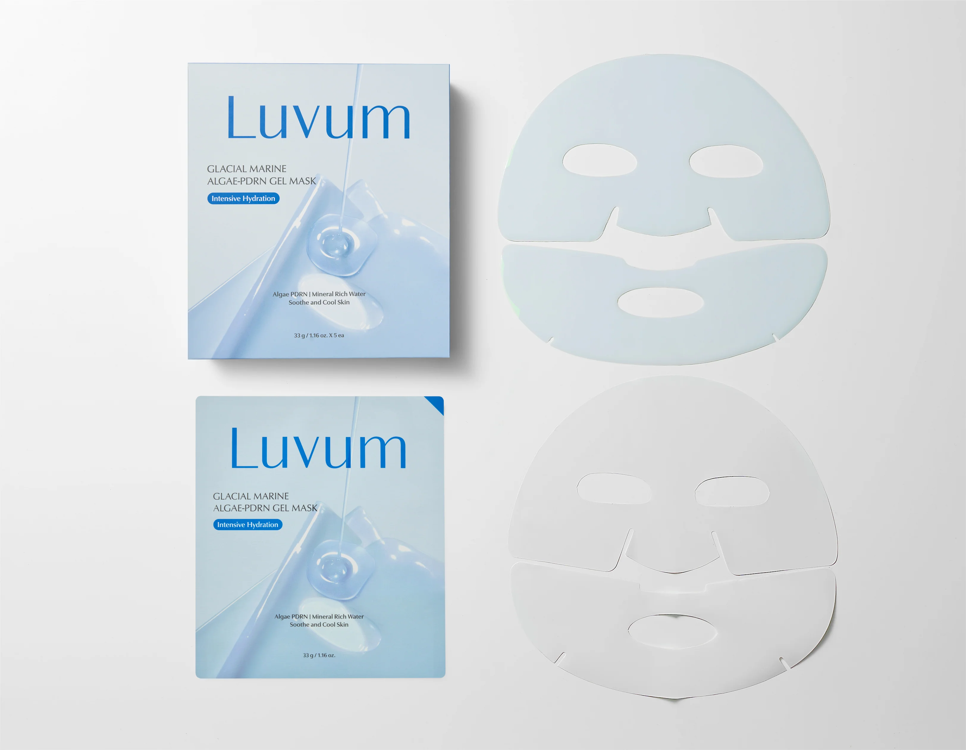 LUVUM GLACIAL MARINE ALGAE-PDRN GEL MASK Kojąca hydrożelowa maska do twarzy 5 szt. - Image 4