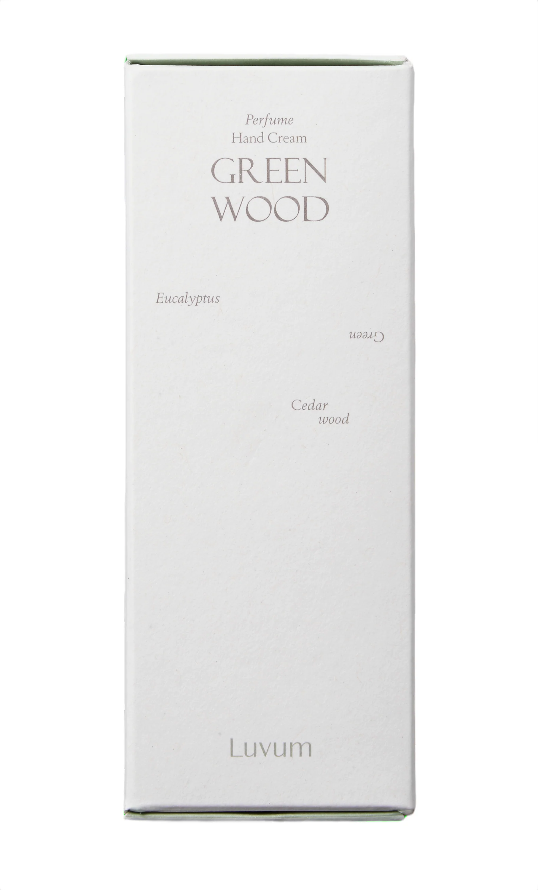 LUVUM PERFUME HANDCREAM GREEN WOOD Lekki, nawilżający krem do rąk o relaksującym zapachu eukaliptusa i drzewa cedrowego 50 ml - Image 2