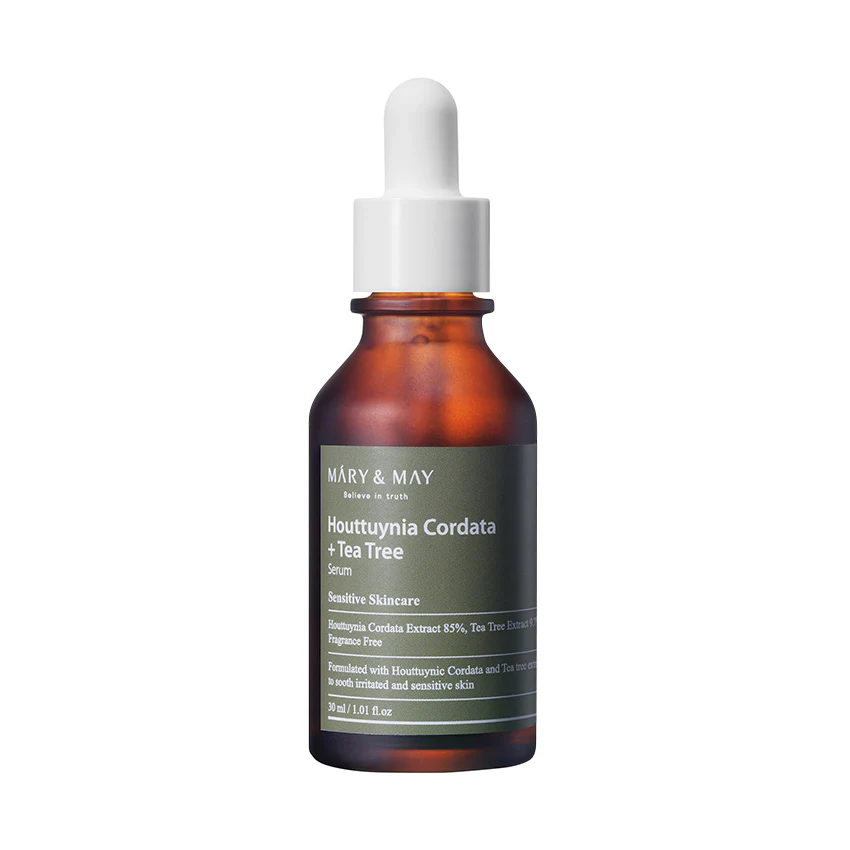 MARY & MAY HOUTTUYNIA CORDATA+TEA TREE Serum do twarzy o działaniu kojącym i normalizującym wydzielanie sebum 30 ml