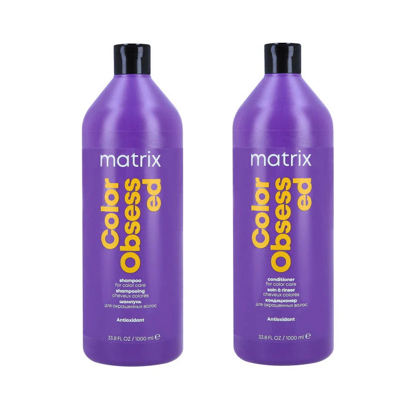 MATRIX TOTAL RESULTS COLOR OBESSED Zestaw do włosów farbowanych szampon 1000 ml + odżywka 1000 ml