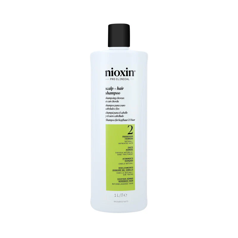 NIOXIN PRO CLINICAL 2 Wzmacniający szampon do włosów naturalnych i z widocznym przerzedzeniem 1000 ml
