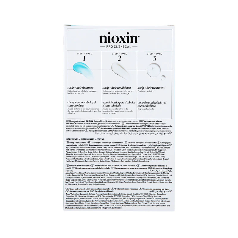 NIOXIN PRO CLINICAL 3 Trzystopniowy zestaw do włosów farbowanych i lekko przerzedzonych 2 x 150 ml + 50 ml - Image 4