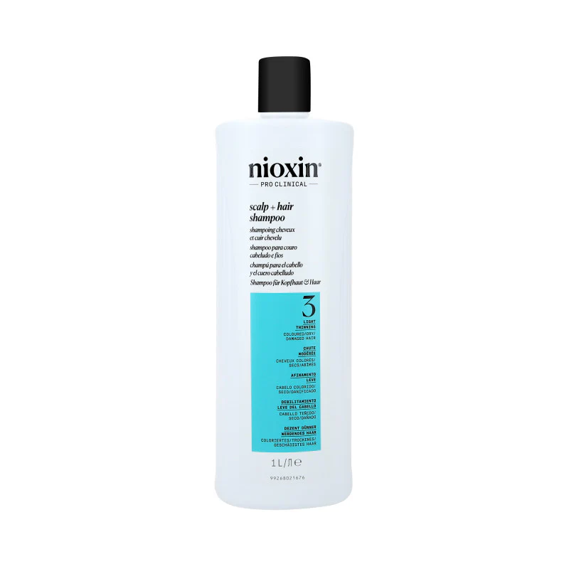 NIOXIN PRO CLINICAL 3 Wzmacniający szampon do włosów farbowanych i lekko przerzedzonych 1000 ml