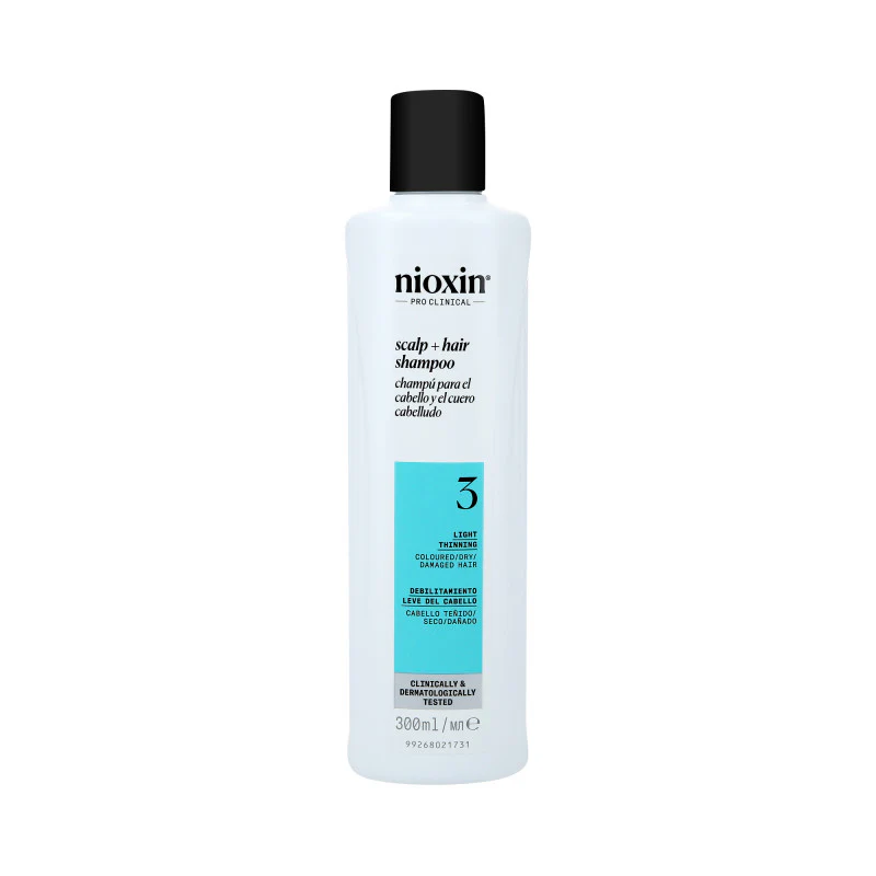 NIOXIN PRO CLINICAL 3 Wzmacniający szampon do włosów farbowanych i lekko przerzedzonych 300 ml