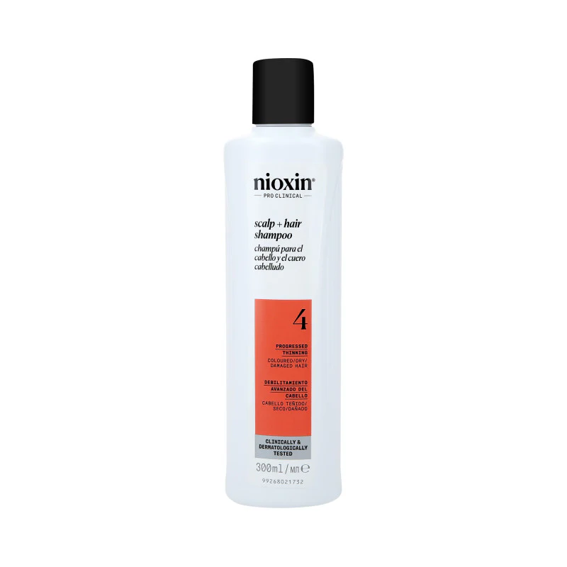 NIOXIN PRO CLINICAL 4 Wzmacniający szampon do włosów farbowanych z postępującym przerzedzeniem 300 ml