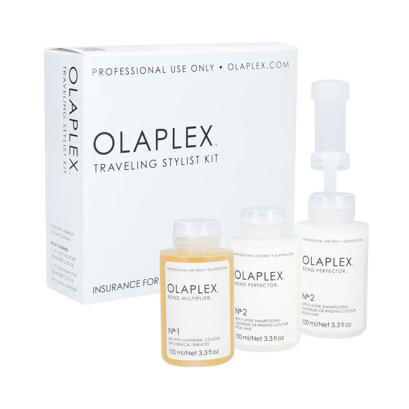 OLAPLEX TRAVELING STYLIST KIT Zestaw do profesjonalnej regeneracji włosów No.1 100 ml + 2x No.2 100 ml