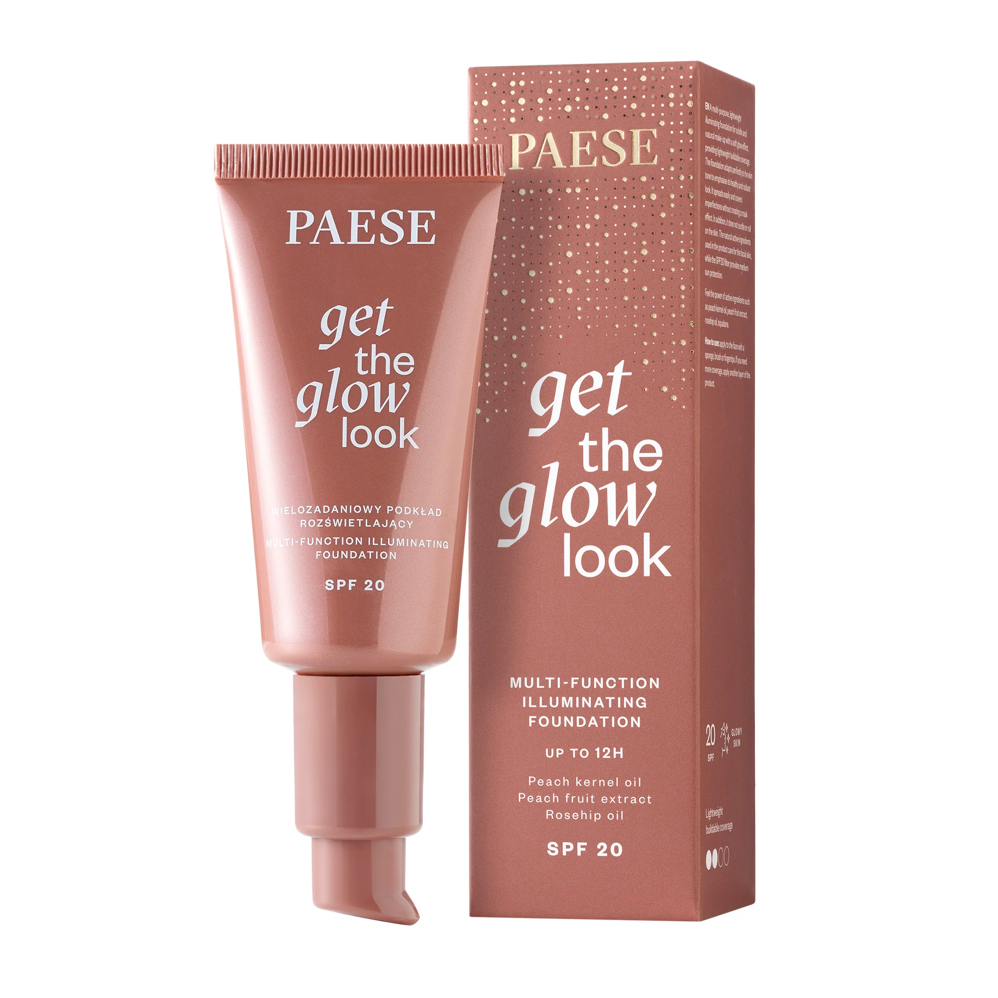 PAESE GET THE GLOW LOOK SPF 20 Wielozadaniowy podkład rozświetlający 30 ml - Image 3