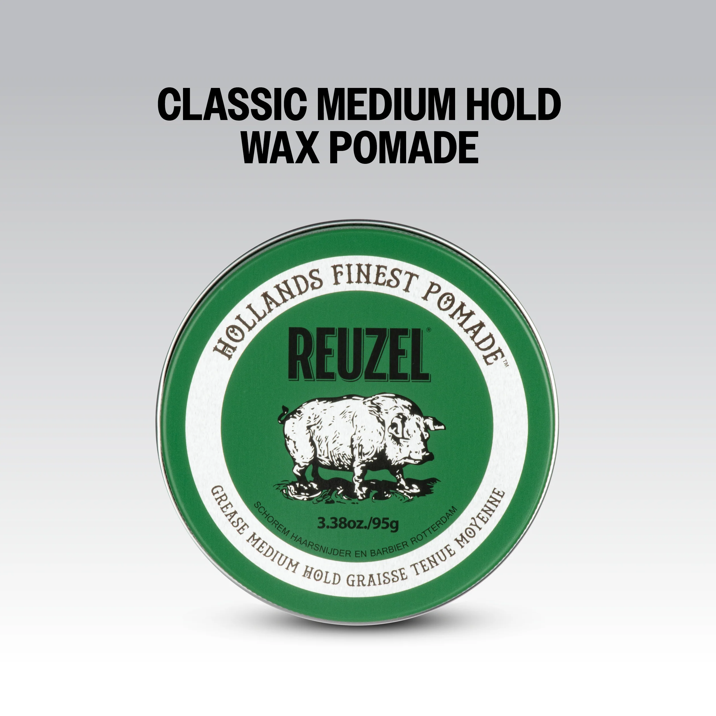 REUZEL GREEN POMADE GREASE MEDIUM HOLD Woskowa pomada do włosów o średnim utrwaleniu 95 g - Image 4
