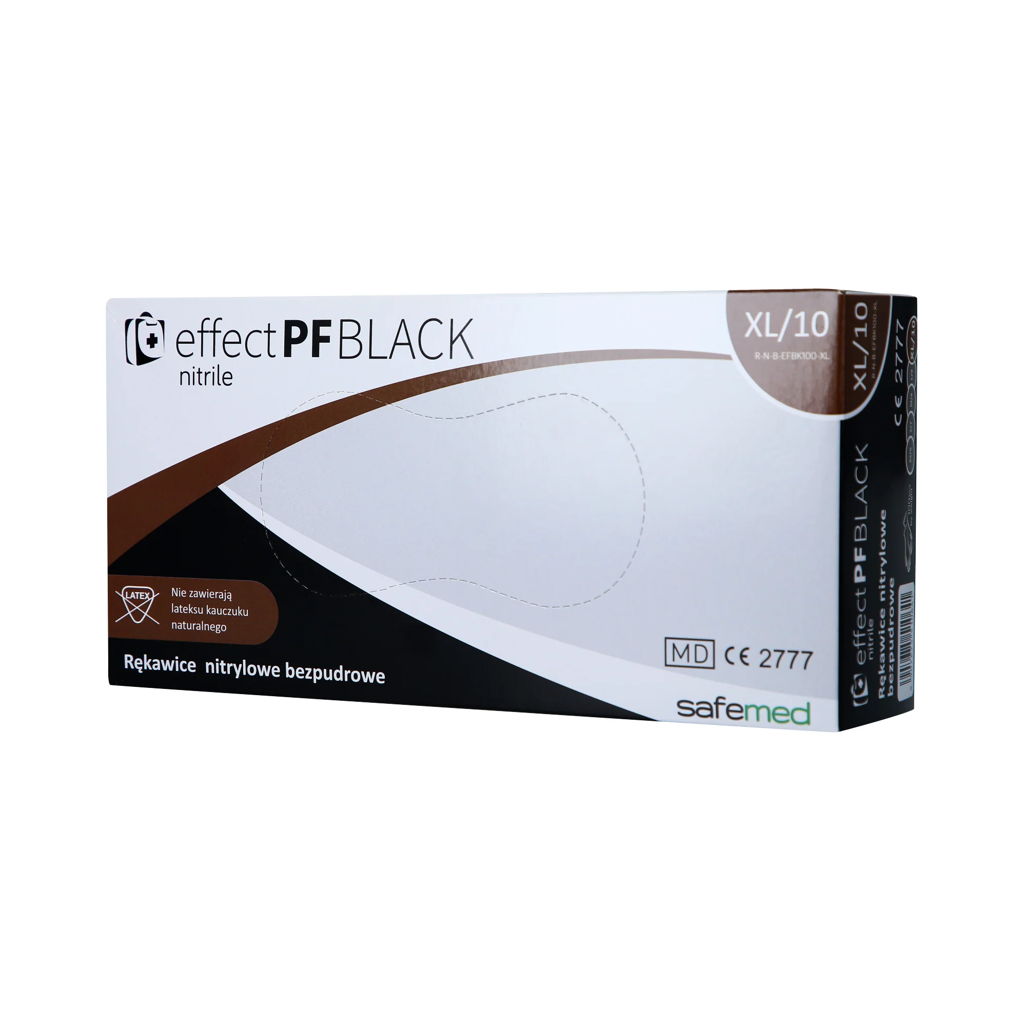 SAFEMED EFFECT PF Rękawiczki jednorazowe nitrylowe bezpudrowe Black XL 100 szt.