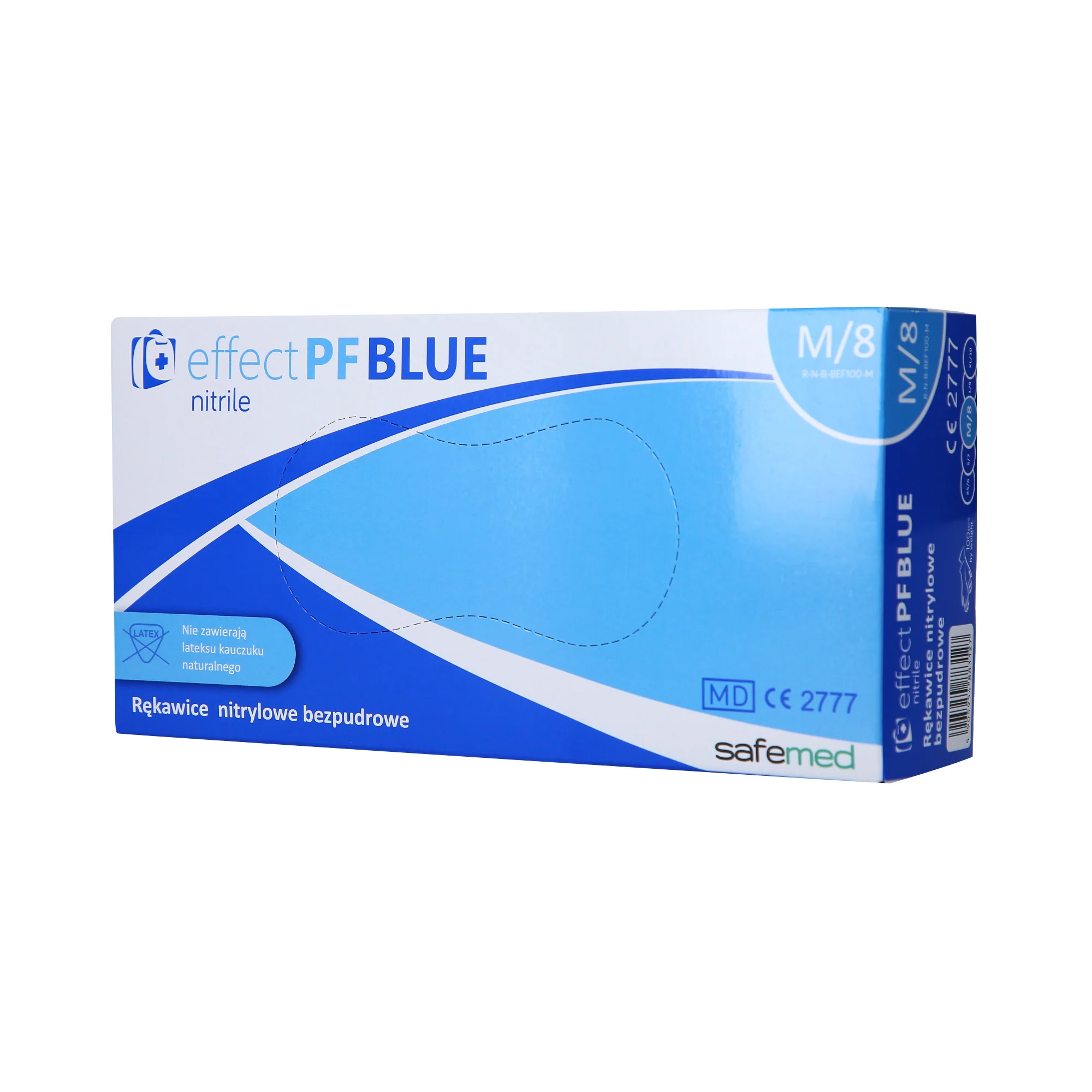 SAFEMED EFFECT PF Rękawiczki jednorazowe nitrylowe bezpudrowe Blue M 100 szt.