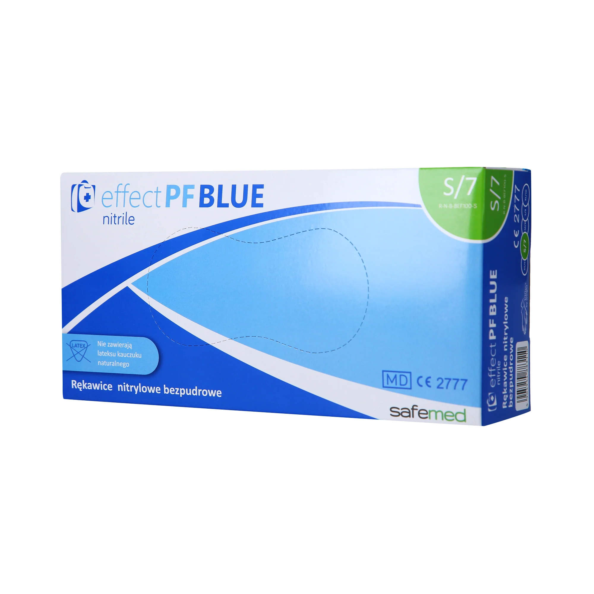SAFEMED EFFECT PF Rękawiczki jednorazowe nitrylowe bezpudrowe Blue S 100 szt.