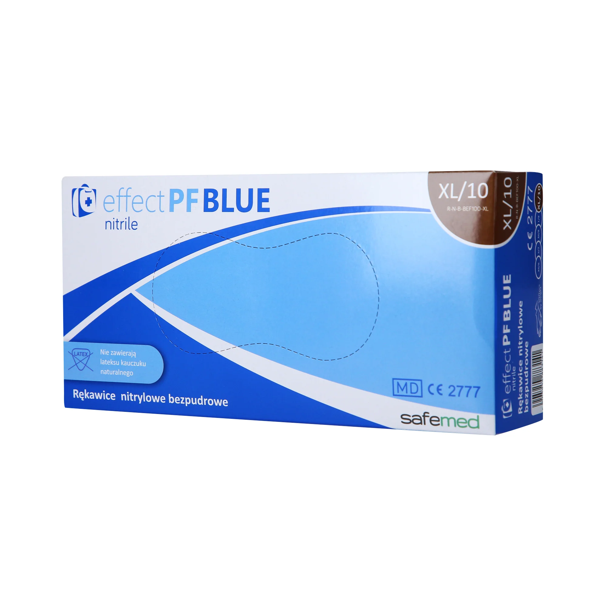 SAFEMED EFFECT PF Rękawiczki jednorazowe nitrylowe bezpudrowe Blue XL 100 szt.