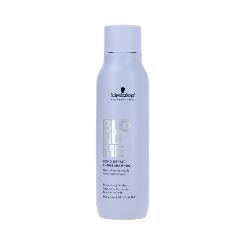 SCHWARZKOPF BLONDME BOND REPAIR PURPLE Neutralizujący szampon do włosów siwych i blond 300 ml