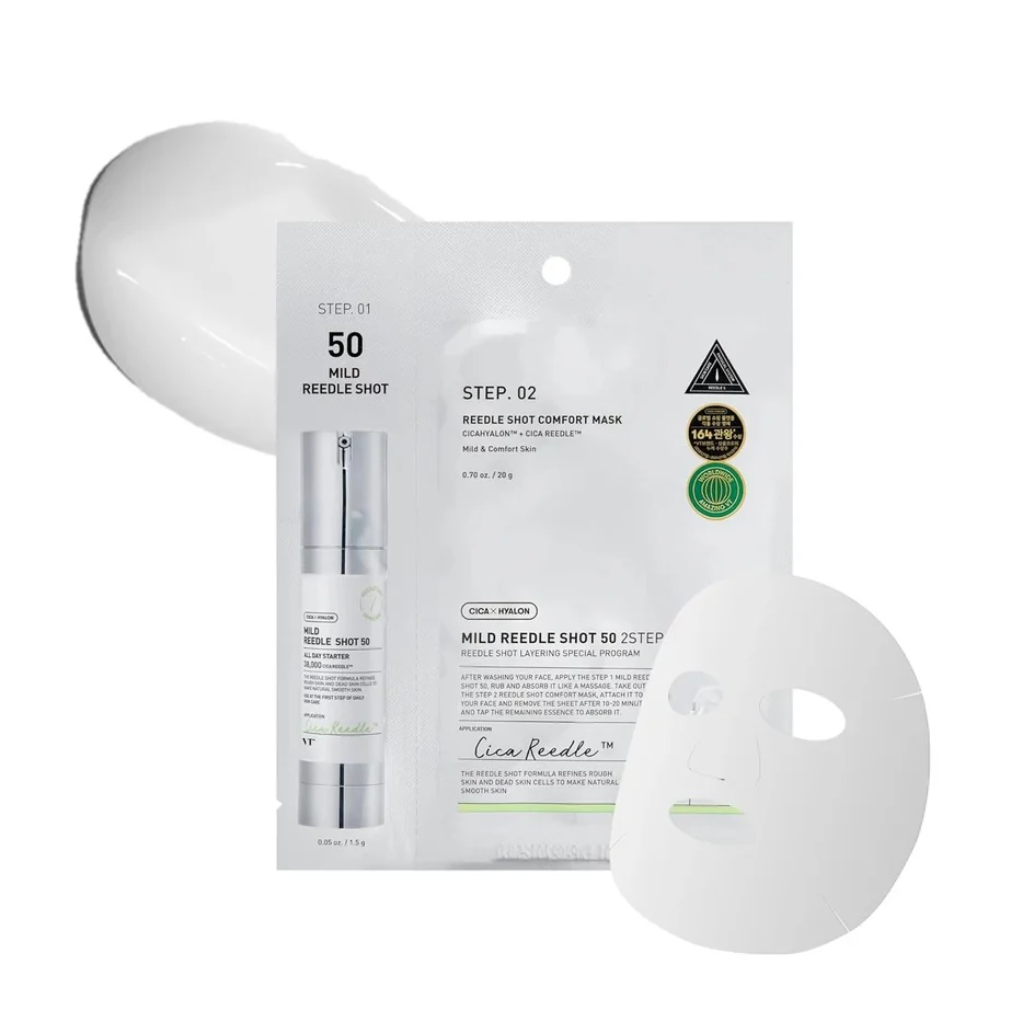 VT COSMETICS MILD REEDLE SHOT 50 2STEP Maska łagodząca 2-etapowa 1,5 g + 25 g - Image 2