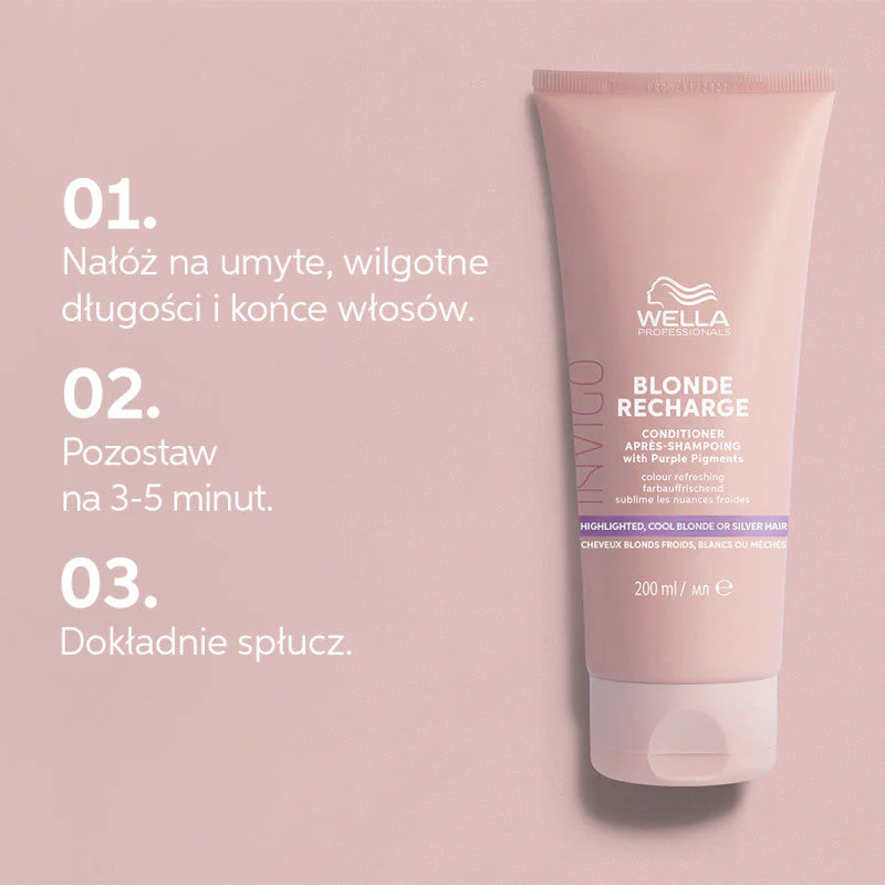 WELLA PROFESSIONALS INVIGO COOL BLONDE RECHARGE Odżywka do chłodnych odcieni blond 200 ml - Image 4